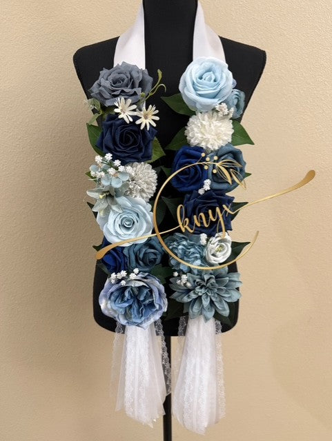 Unique Graduation Flower Lei (BLUE)
