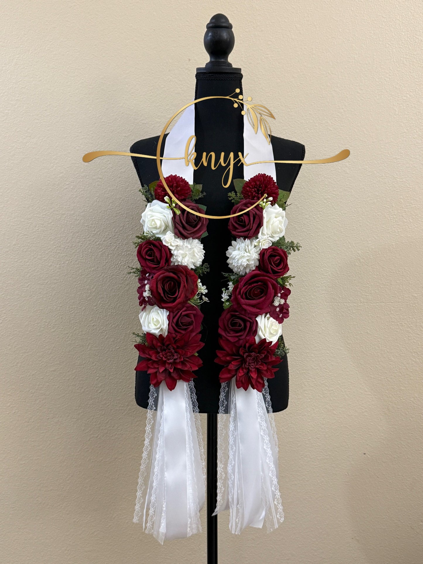 Unique Graduation Flower Lei (RED & WHITE)