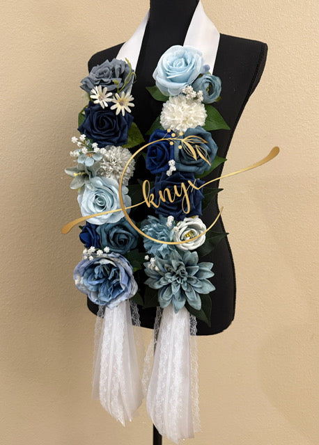 Unique Graduation Flower Lei (BLUE)