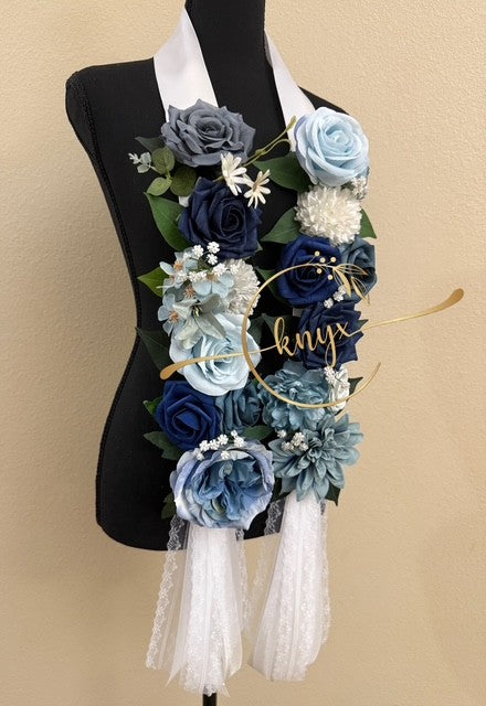 Unique Graduation Flower Lei (BLUE)