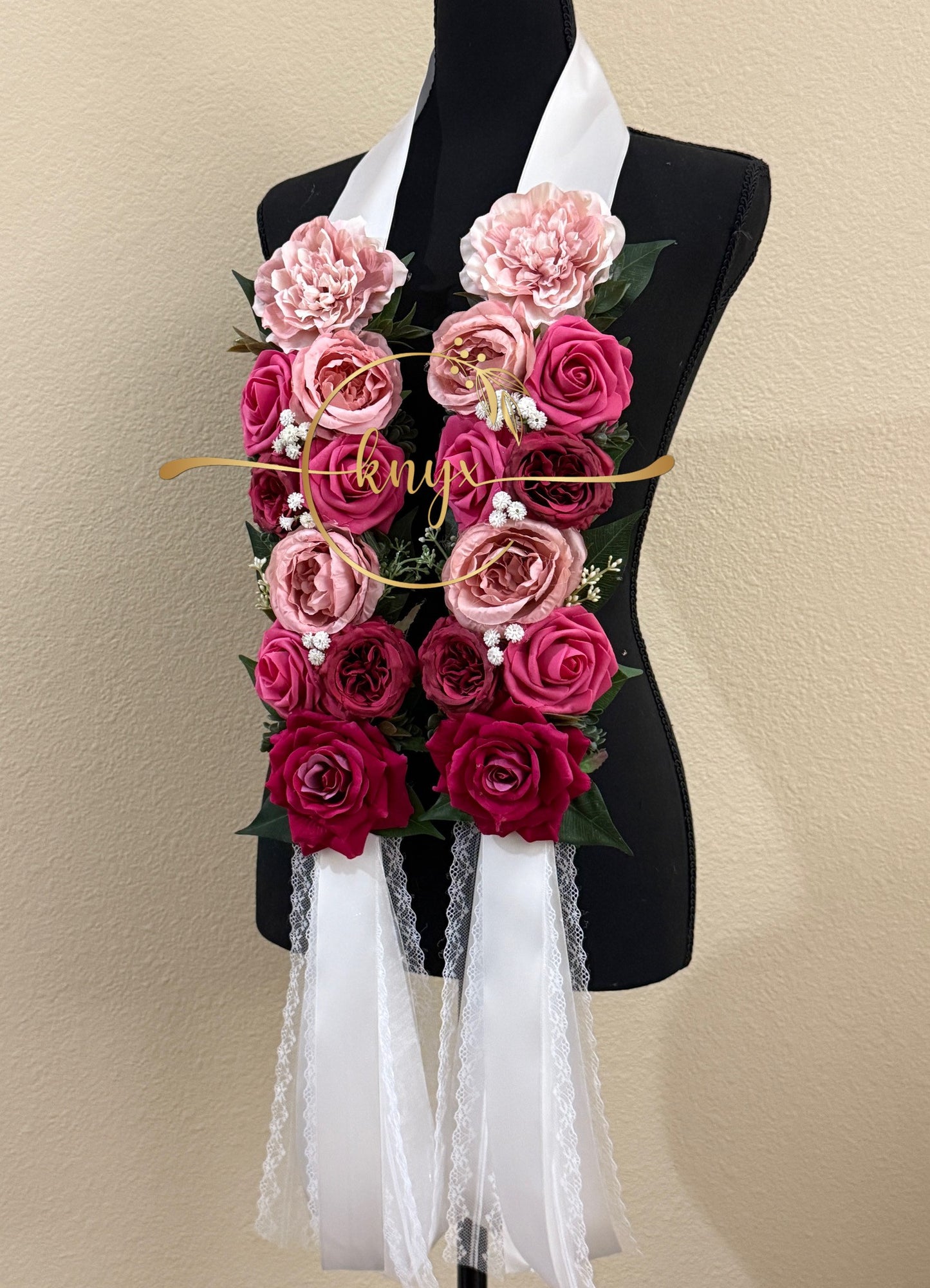 Unique Graduation Flower Lei FUSCHIA