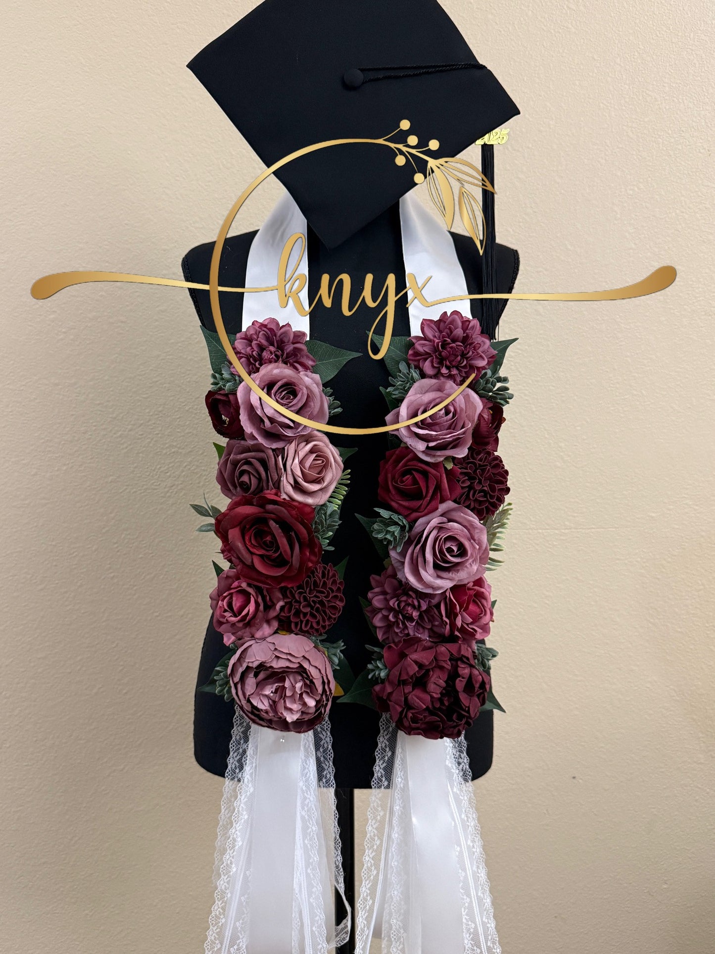 Unique Graduation Flower Lei PLUM