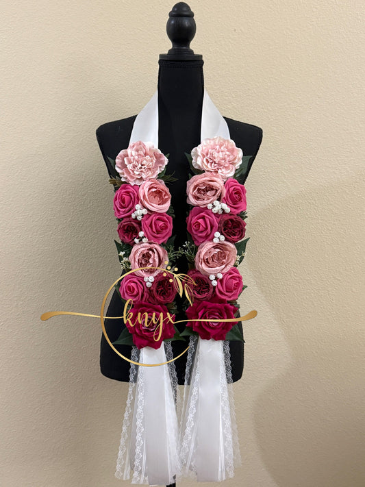 Unique Graduation Flower Lei FUSCHIA